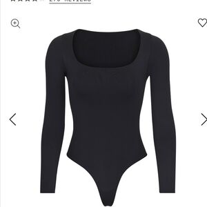 SKIMS Black Long Sleeve Bodysuit